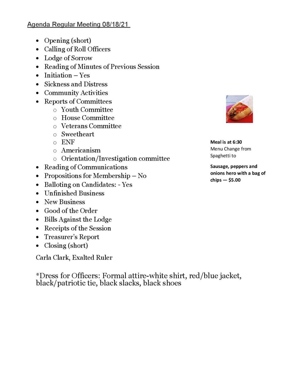 Meeting Agenda 8 18 21 Katy Elks 2628